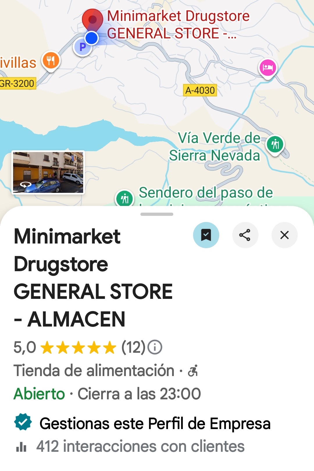 Minimarket drugstore multirubros con vivienda guejar sierra